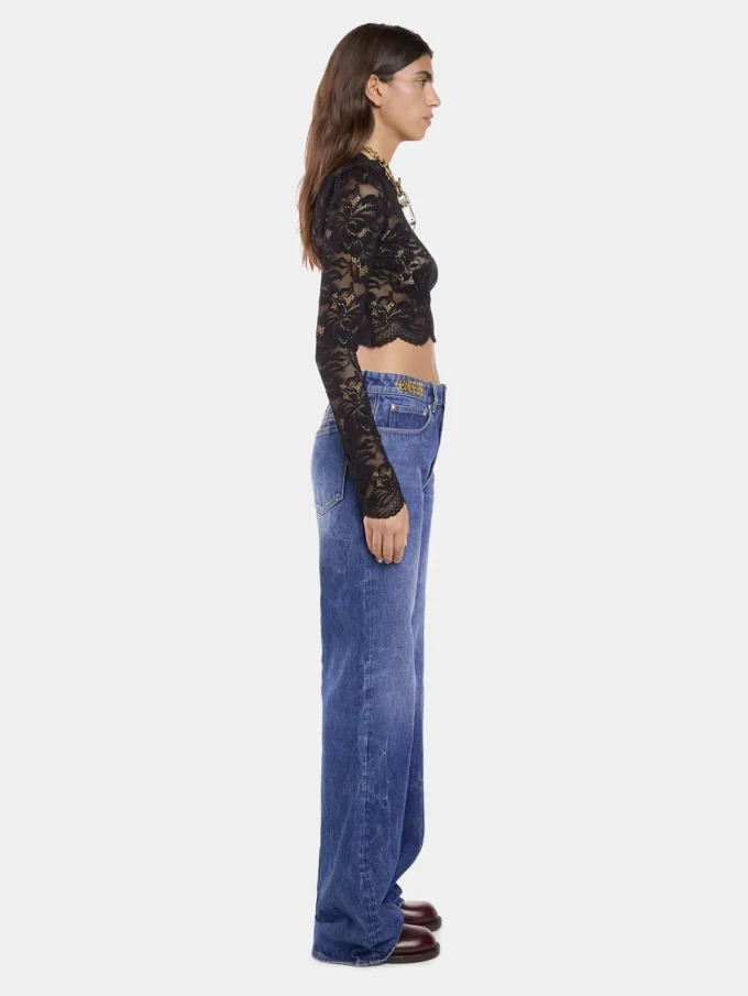 Baggy jeans i mørkvasket denim