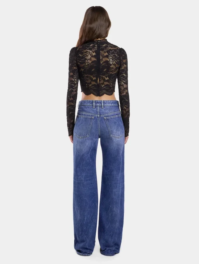 Baggy jeans i mørkvasket denim