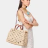 Beige totebag i raffia