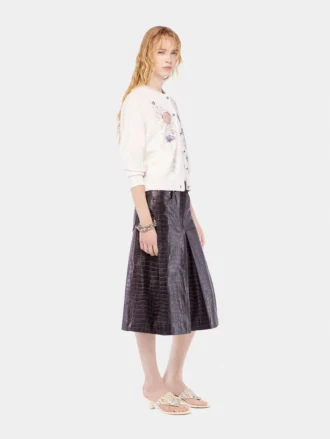 Brodert ullcardigan