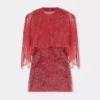 Crepe-top med perlebroderi