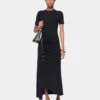 Draped lang kjole i jersey