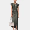 Draped lang kjole i jersey