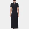 Draped lang kjole i jersey