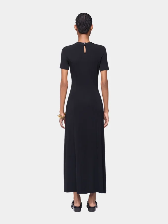 Draped lang kjole i jersey