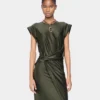 Draped lang kjole i jersey