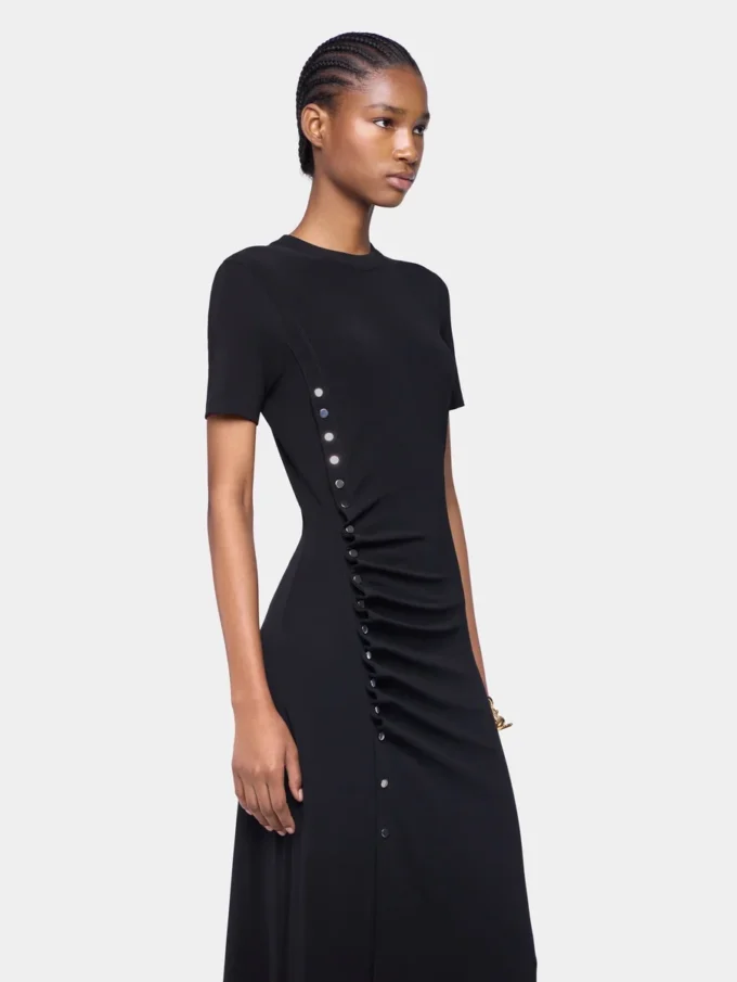 Draped lang kjole i jersey