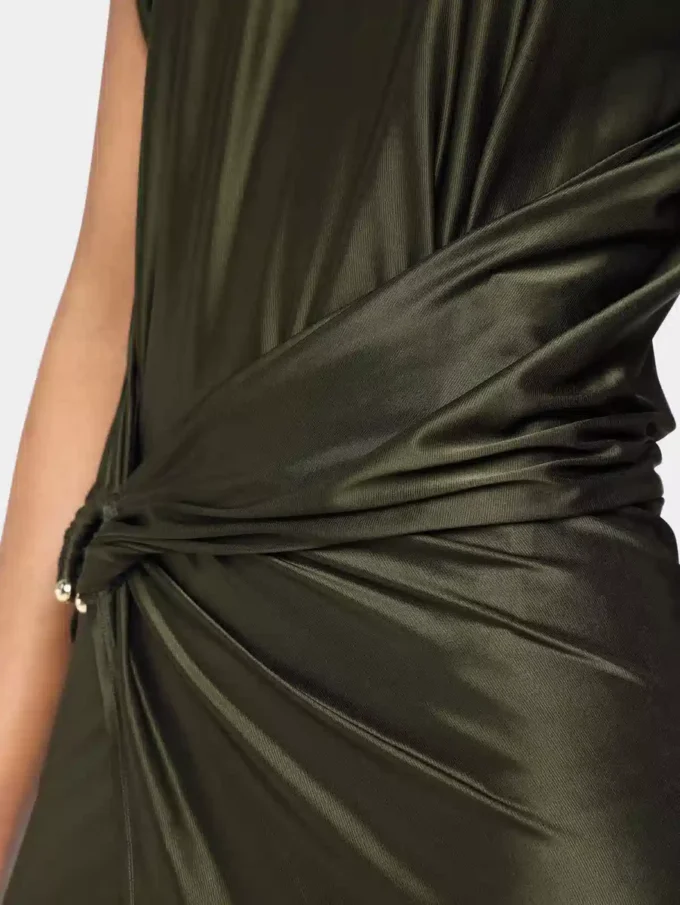 Draped lang kjole i jersey
