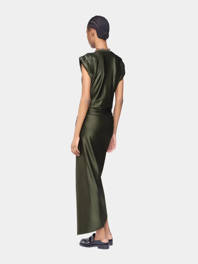 Draped lang kjole i jersey