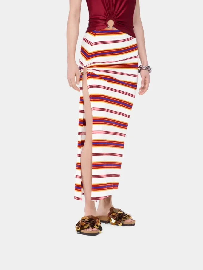 Draped lang skjørt i jersey