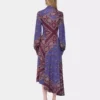 Draped midi-kjole i jersey med print