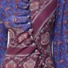 Draped midi-kjole i jersey med print