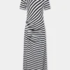 Draped midi-kjole i ull