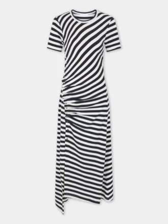 Draped midi-kjole i ull