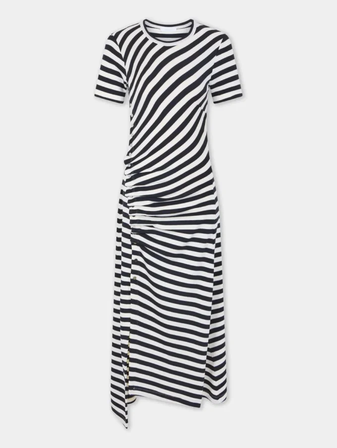 Draped midi-kjole i ull
