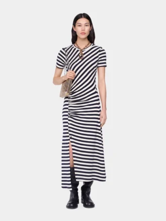 Draped midi-kjole i ull