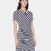 Draped midi-kjole i ull