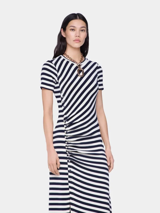 Draped midi-kjole i ull