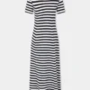 Draped midi-kjole i ull
