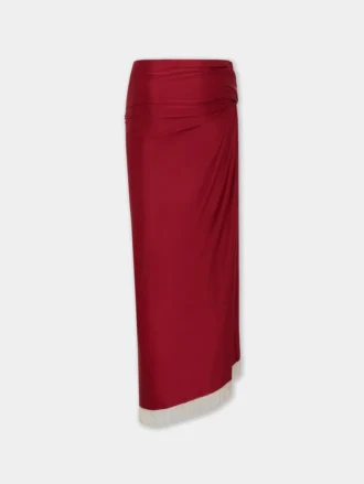 Draped midi-skjørt i jersey