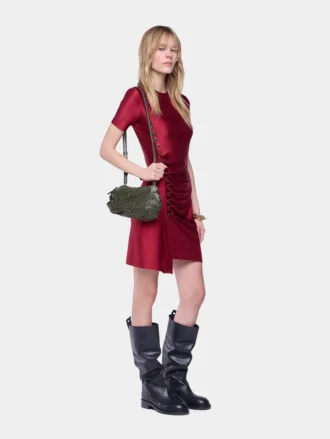 Draped mini dress in jersey