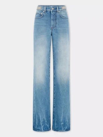 Flared jeans pyntet med 1969-skiver