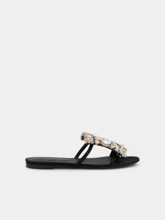 Flate sandaler med strass