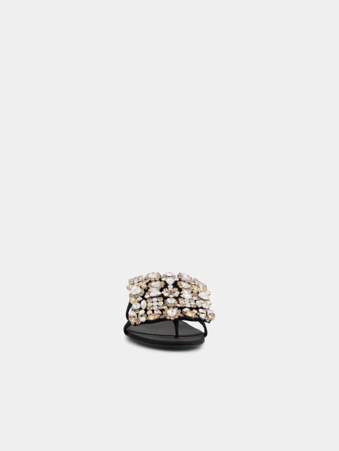 Flate sandaler med strass