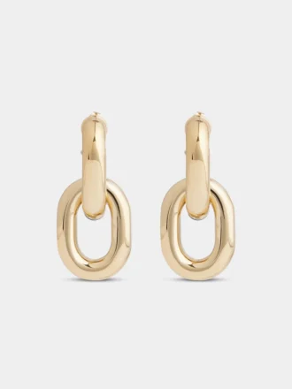 Gull doble XL Link-øreringer