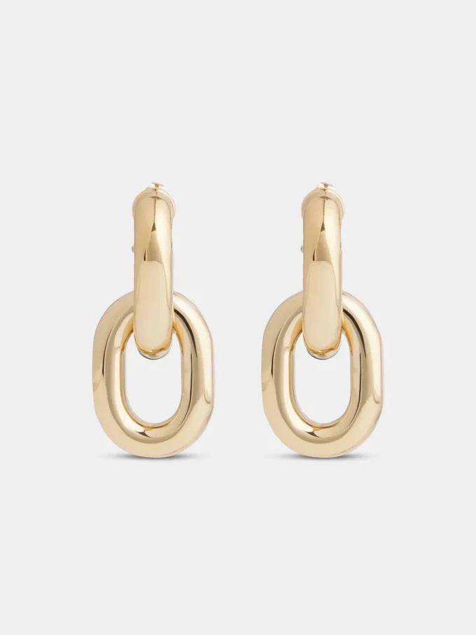 Gull doble XL Link-øreringer