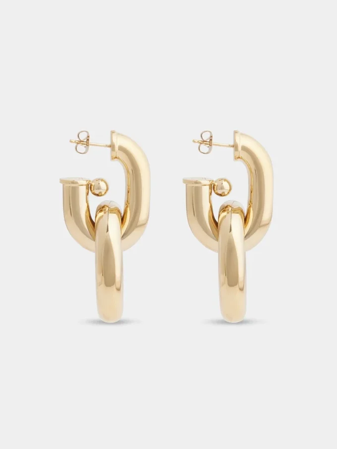 Gull doble XL Link-øreringer