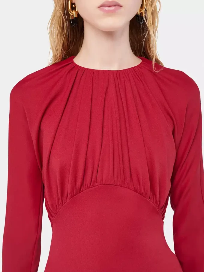 Jersey-top med rynkede detaljer