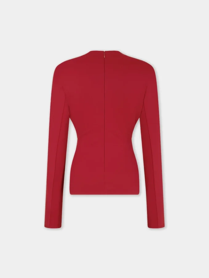 Jersey-top med rynkede detaljer