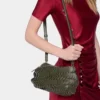 Khakifarget Paco crossbody-veske i skinn