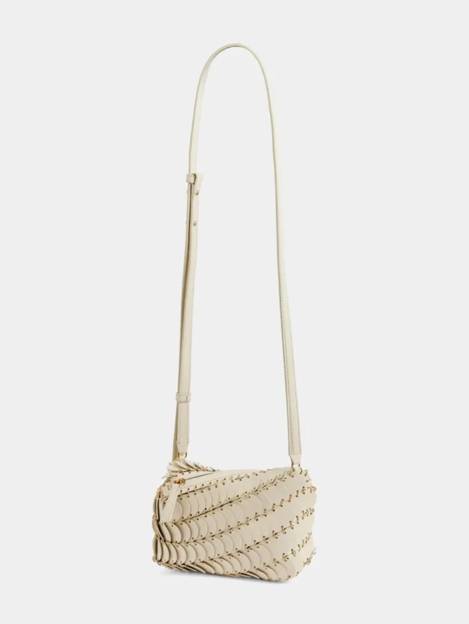 Kremfarget Paco crossbody-veske i skinn