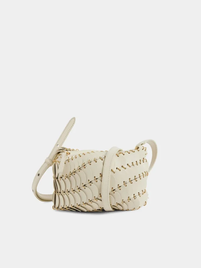 Kremfarget Paco crossbody-veske i skinn