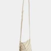 Kremfarget Paco crossbody-veske i skinn