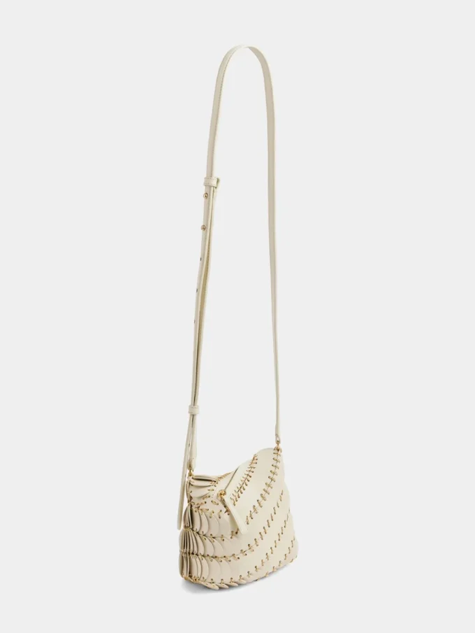 Kremfarget Paco crossbody-veske i skinn