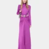 Lang kjole i fuchsia i jersey
