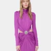 Lang kjole i fuchsia i jersey
