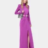 Lang kjole i fuchsia i jersey