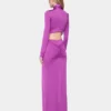 Lang kjole i fuchsia i jersey