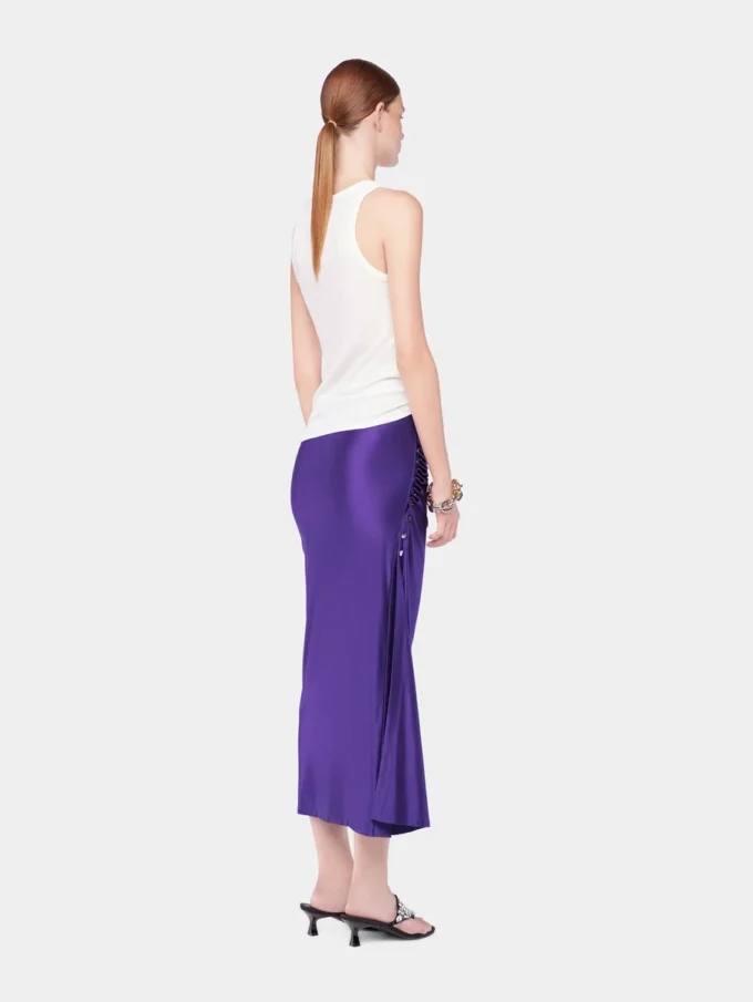 Midi drapert jersey skjørt