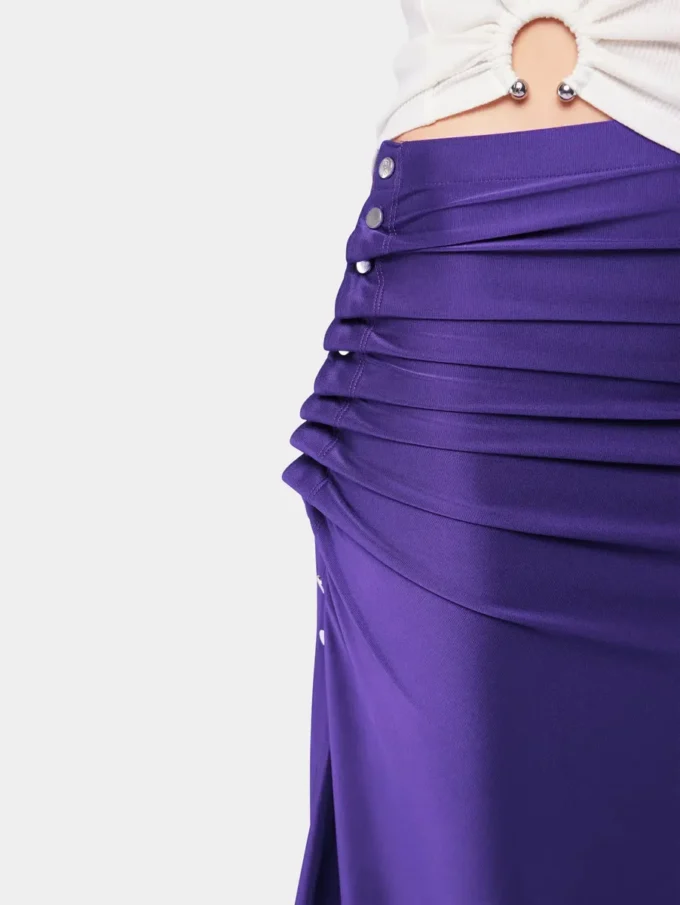 Midi drapert jersey skjørt