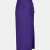 Midi drapert jersey skjørt