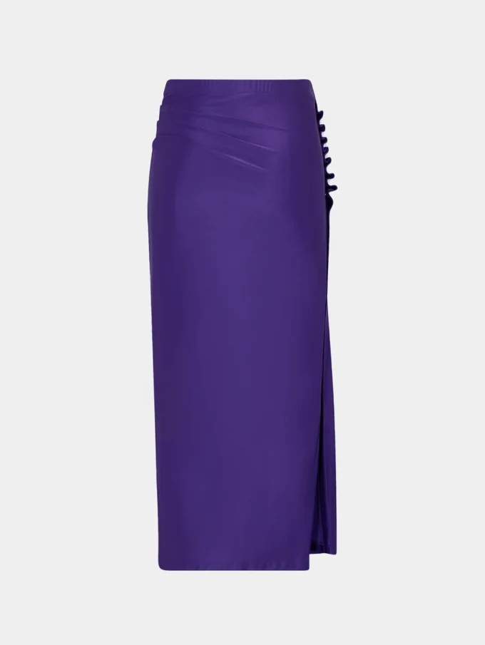 Midi drapert jersey skjørt