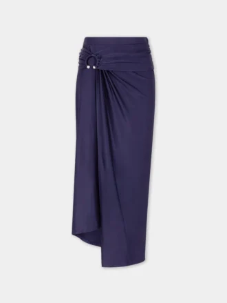 Midi-skjørt i piercing-jersey