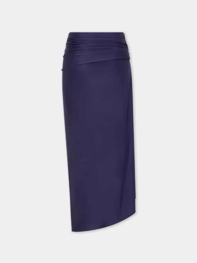 Midi-skjørt i piercing-jersey