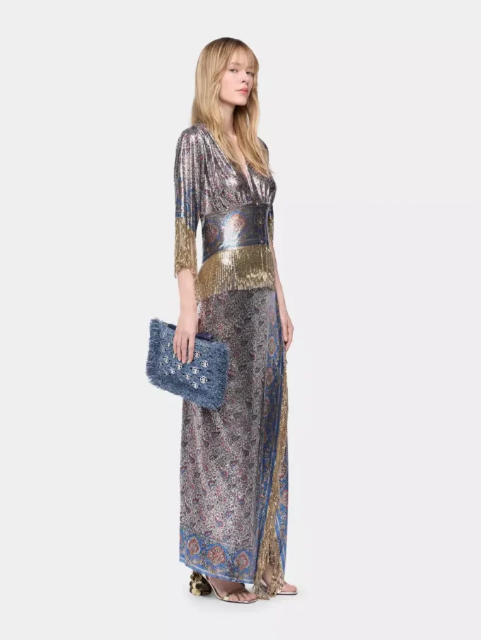 Pose i blå denim raffia
