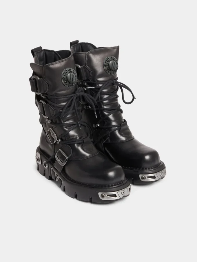 Rabanne x New Rock svarte støvler